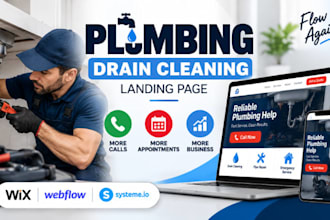 design plumbing drain cleaning google ads lead generation landing page