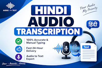 do accurate hindi audio transcription and hindi typing