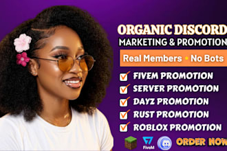 do discord server promotion, fivem, rust, dayz, minecraft, gaming promotion