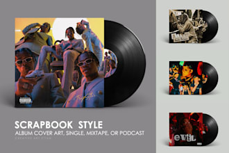 design scrapbook collage art album cover design no ai