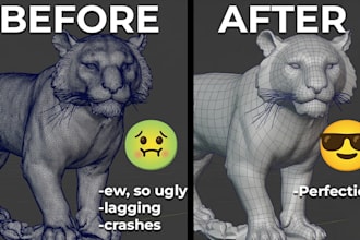 optimize ai model, retopologize, bake texture, unwrap uv