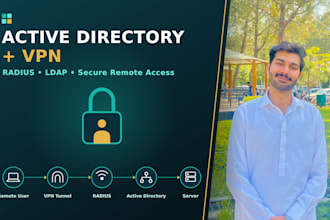 configure active directory with radius and vpn for secure remote access