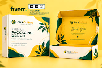 design premium product packaging, box and mailer box with 3d