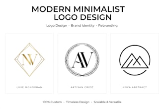 design 3 modern minimalist luxury brand logo