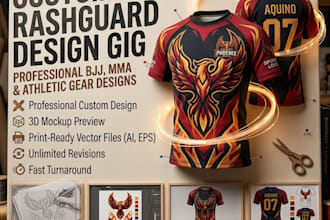 design custom bjj MMA rash guard and athletic wear