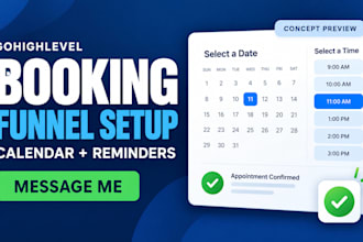 build a gohighlevel booking funnel with calendar and automated reminders