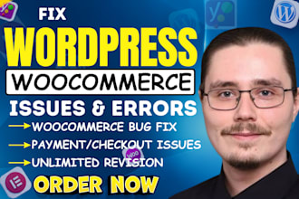 fix wordpress woocommerce errors, bugs, checkout and payment issues