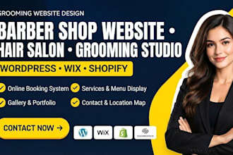 design  barber shop website hair salon website grooming studio website