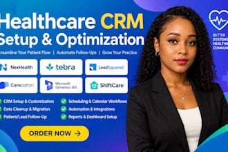 setup nexhealth, tebra leadsquared, carepatron microsoft dynamics 365, shiftcare