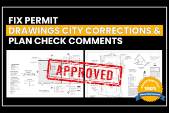 fix permit drawings city corrections and plan check comments