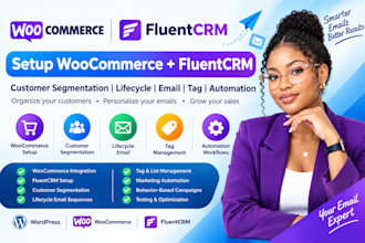 setup woocommerce fluentcrm customer segmentation lifecycle email tag automation