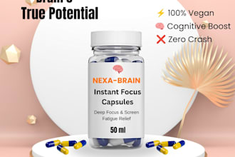 design professional supplement label and medicine packaging