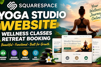 design squarespace yoga studio website wellness classes retreat booking website