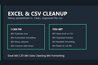 clean format and organize your excel or CSV spreadsheet