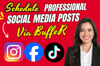 schedule a professional instagram, facebook and tiktok post via buffer hootsuite