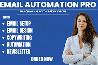 setup design copywriting automation newsletter mailchimp klaviyo brevo pro vbout