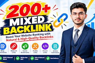 provide 200 mixed backlinks for SEO