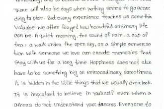 do neat and clean handwriting for letters,note