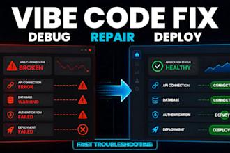 fix vibe code errors, bugs and cleanup your lovable, replit, base44, bolt apps