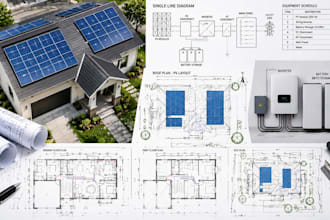 design solar pv system, layout, sld, inverter and battery sizing