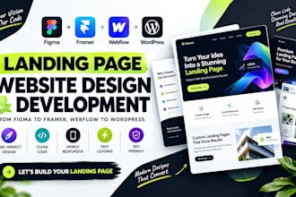 fix figma to framer webflow to wordpres landing page website design developer
