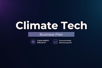 write a climate tech or clean energy startup business plan