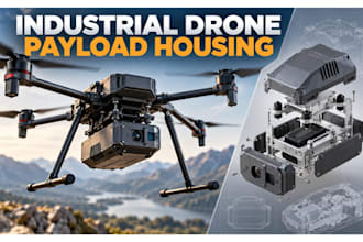 design industrial drone payload housing assembly cnc fusion 360 product 3d cad