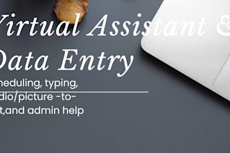 be your virtual assistant for data entry typing and scheduling