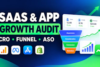 do saas and app growth marketing, cro, aso and funnel audits