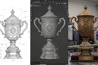 design 3d printable trophy award medal design cup model stl for 3d printing 3mf