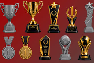design 3d printable trophy award medal design cup model stl for 3d printing 3mf