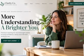 build squarespace autism coach website adhd  neurodivergent adult coaching site