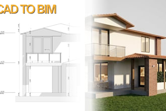 convert 2d cad or PDF drawings into revit or archicad bim 3d model