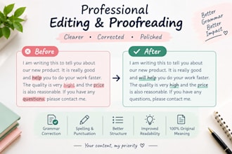 professionally edit and proofread  english content