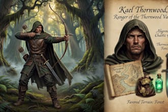 create a dnd art and d and d character for you