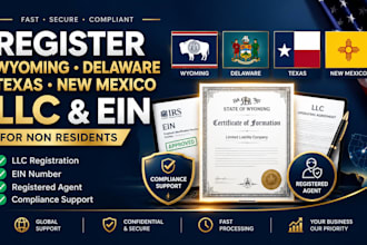 register wyoming delaware texas new mexico llc and ein for non residents