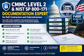 write your nist 800 171 ssp and poa m for cmmc level 2 sprs score
