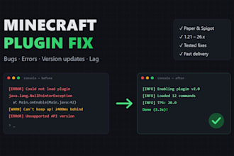 fix bugs and errors in your minecraft plugin or server