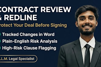 review your business contract and provide a redline risk analysis