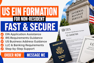 get your ein for your llc for non resident physical address US bank creation