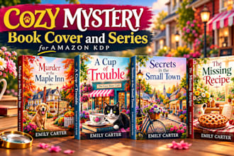 design a cozy mystery book cover and series for amazon KDP