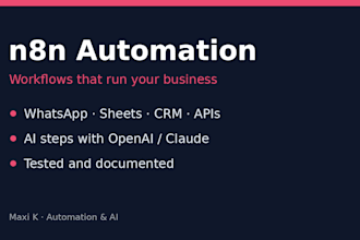build n8n automation workflows for your business