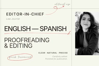 proofread and edit english or spanish text