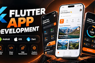 develop mobile apps for android and ios using flutter and dart