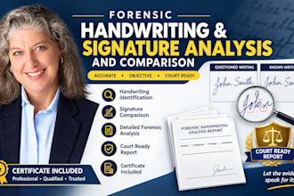 do forensic handwriting and signature comparison, analysis with forensic report