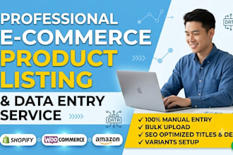 do ecommerce product data entry and listing