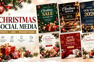design christmas and new year social media banners