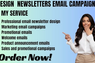 do newsletter email campaigns template graphics  flyer design substack marketing
