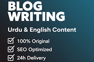 write SEO blog posts and urdu articles