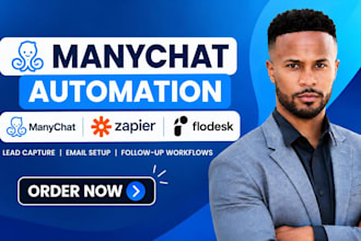 create manychat automation with zapier integration and flodesk setup